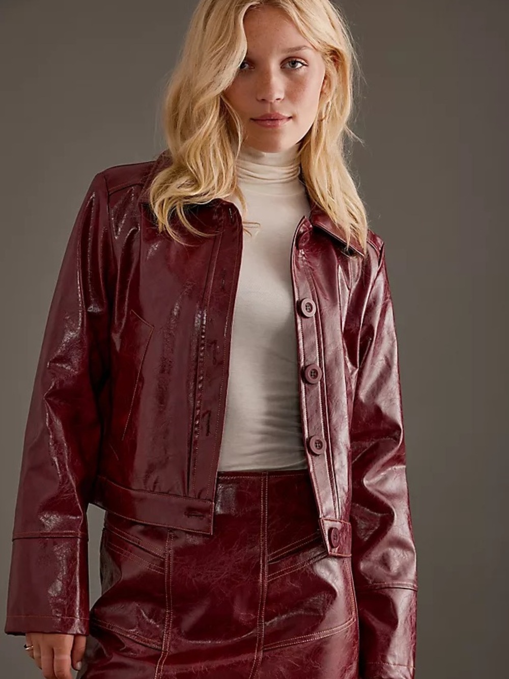 NEW. Anthropologie LAAGAM Alexa Burgundy Jacket. NWT